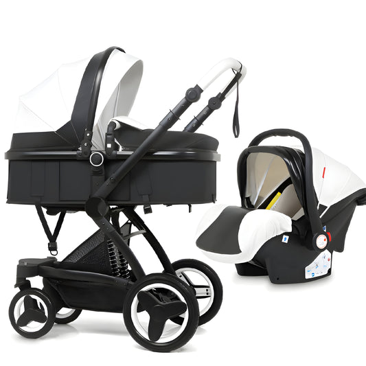 Premium Leather 3-in-1 Baby Stroller
