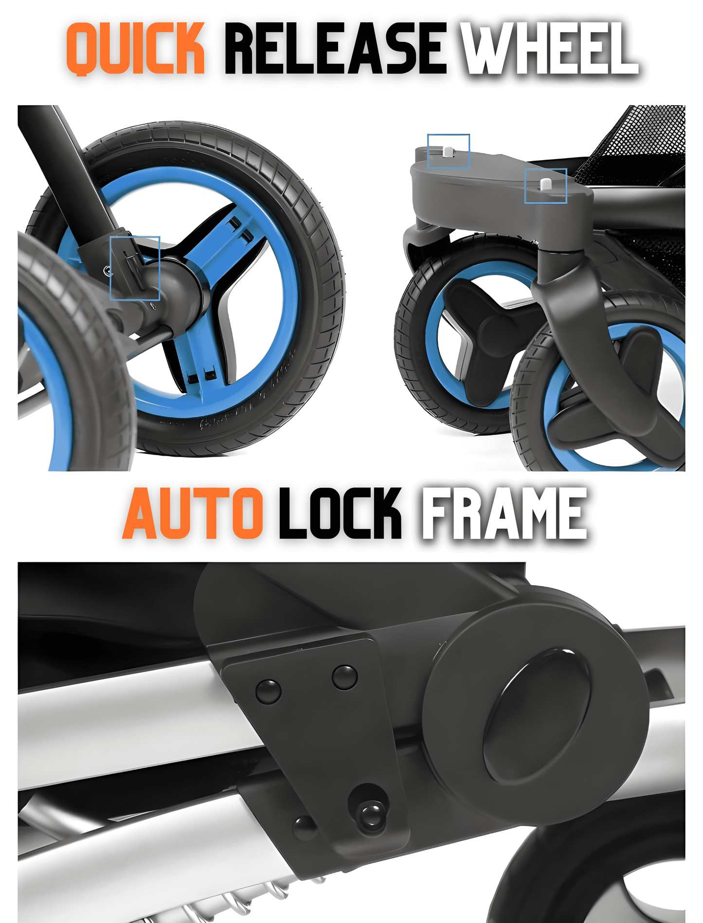 Premium Oxford Cotton 3-in-1 Baby Stroller