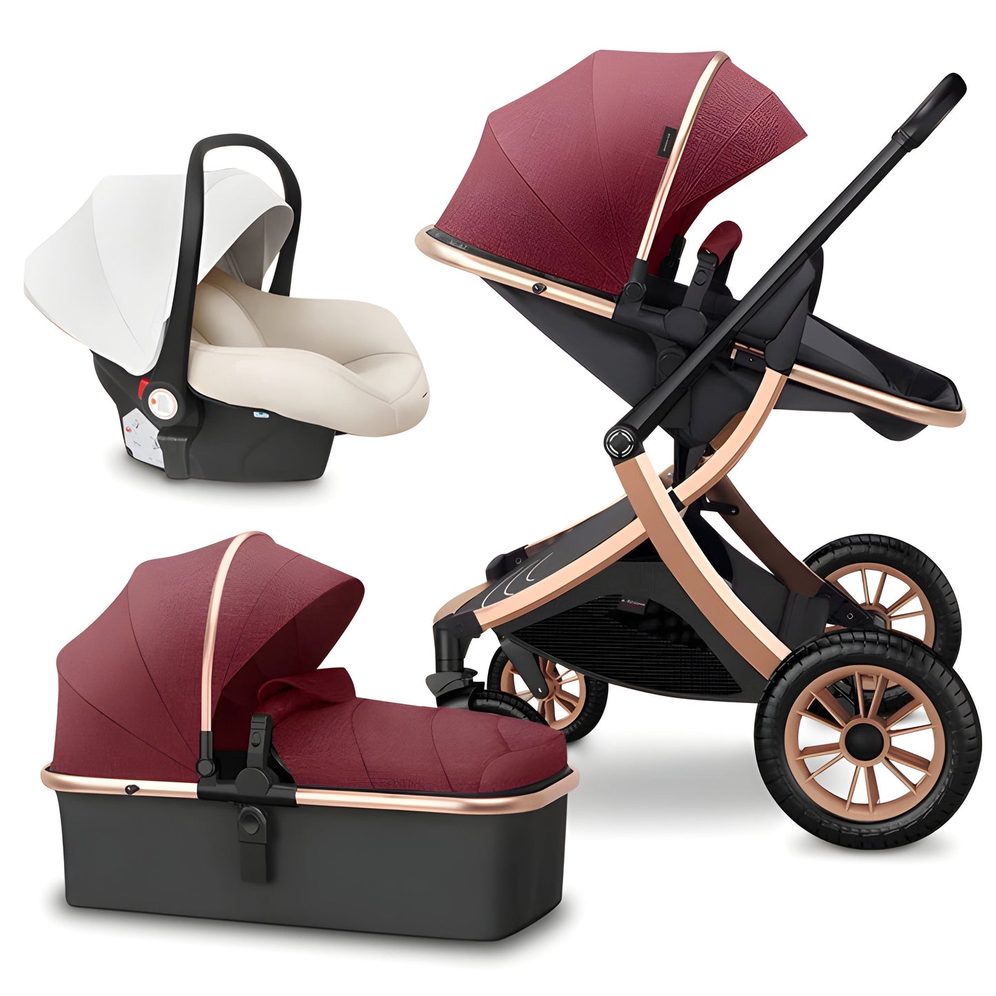 Deluxe 3-in-1 Baby Stroller