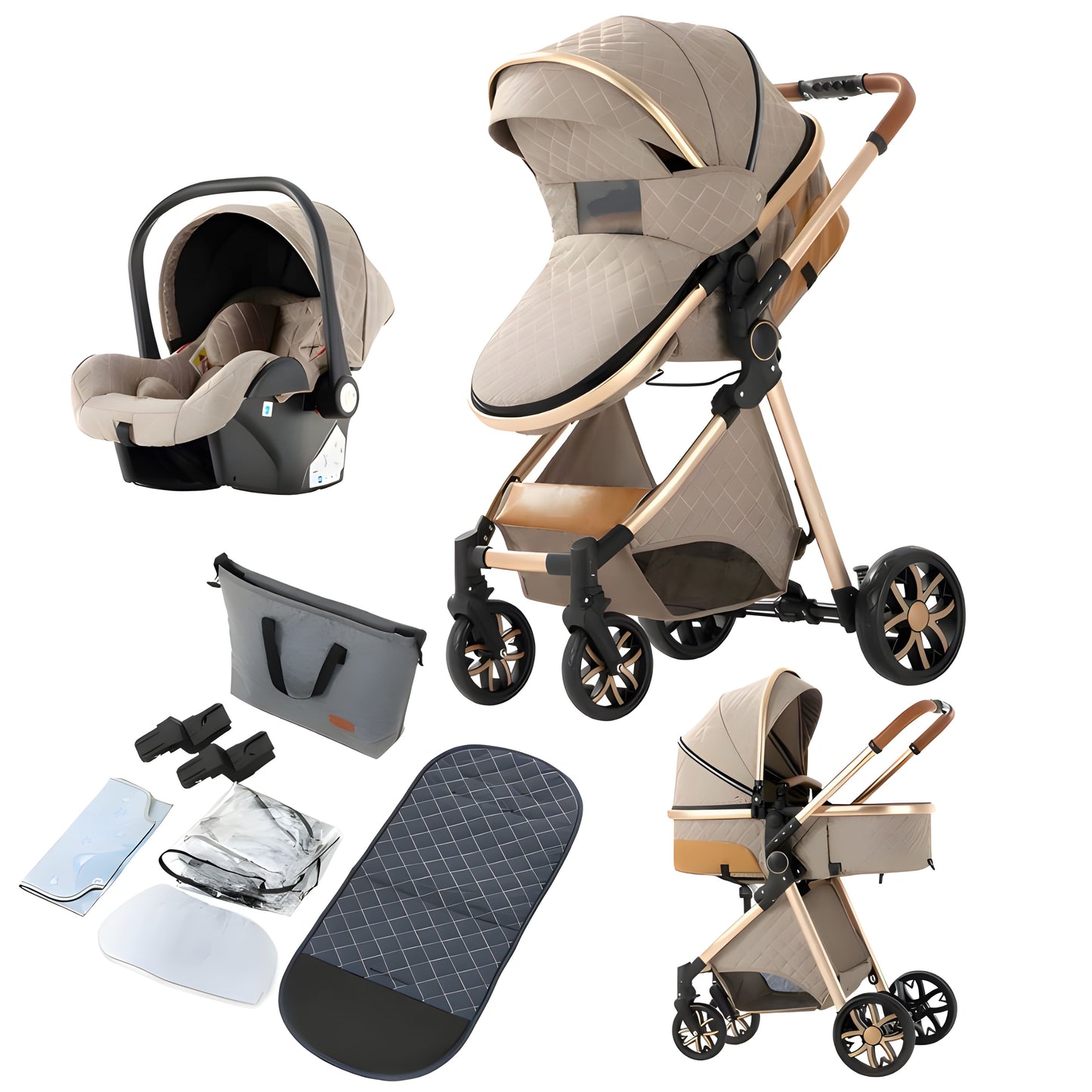 Luxury 3-in-1 Baby Stroller