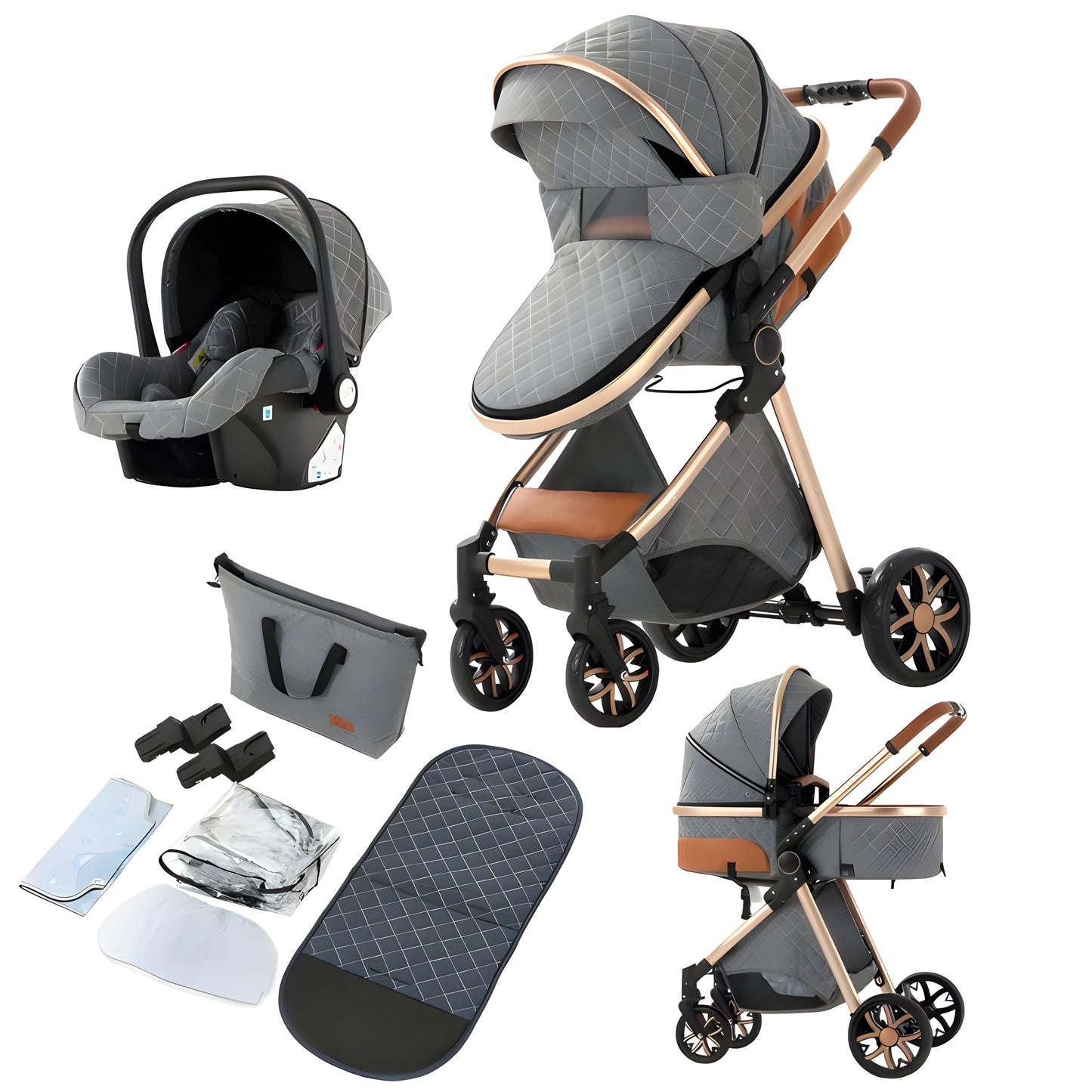 Luxury 3-in-1 Baby Stroller