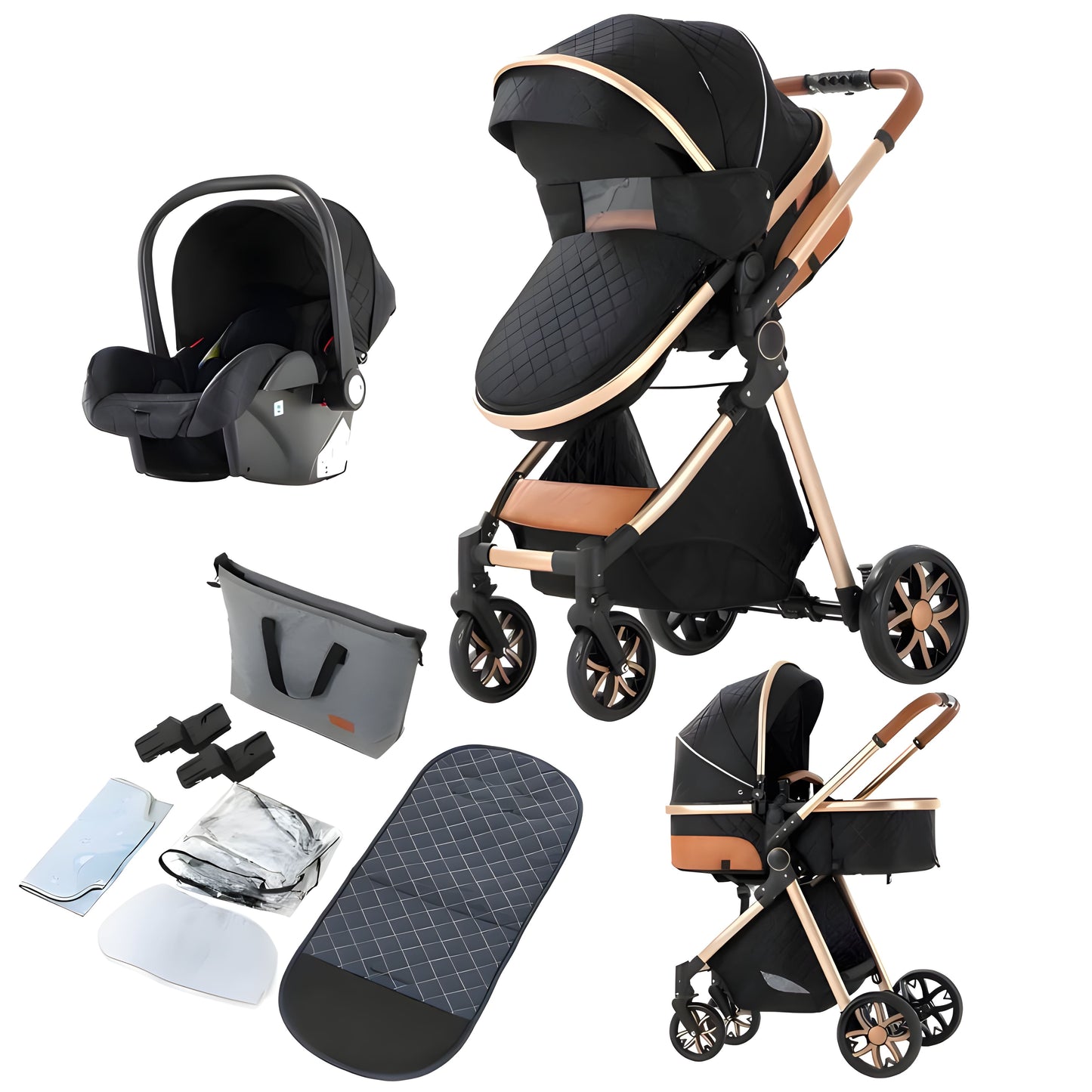 Luxury 3-in-1 Baby Stroller