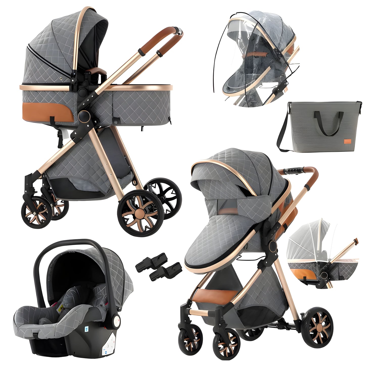 Luxury 3-in-1 Baby Stroller