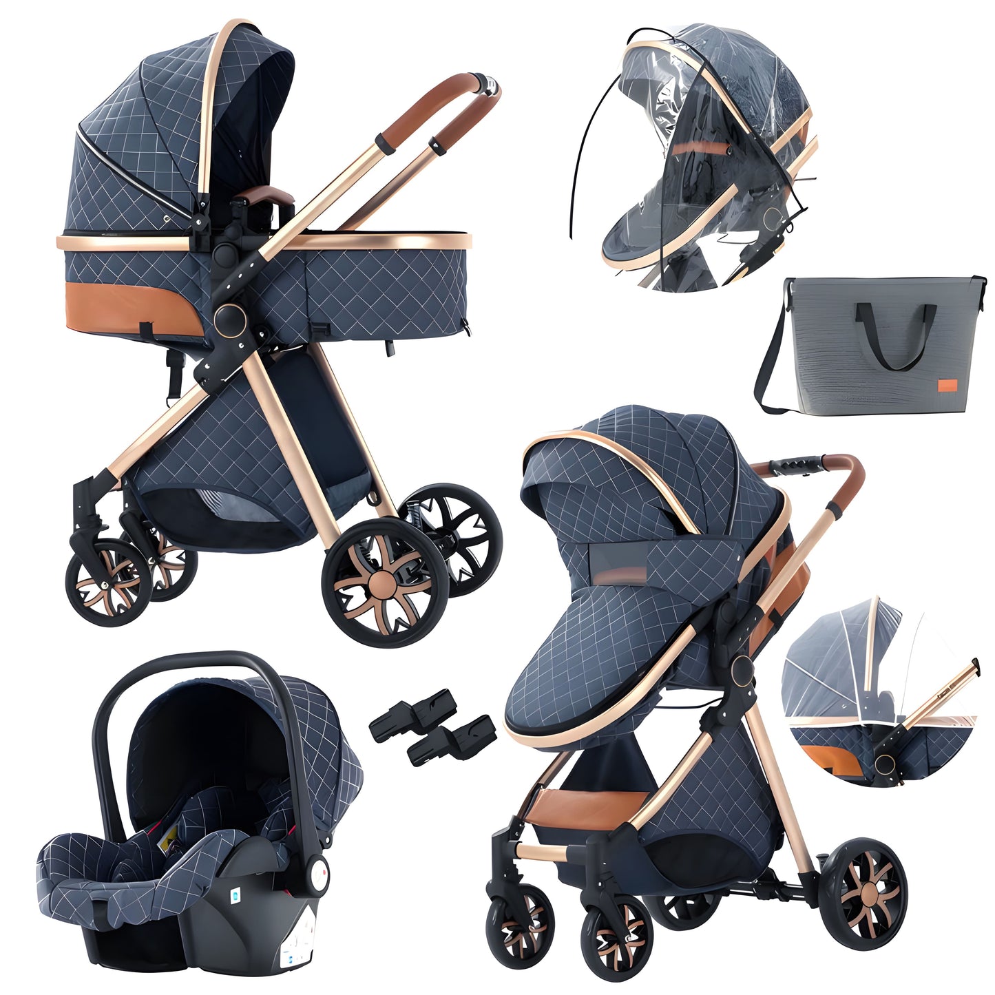Luxury 3-in-1 Baby Stroller