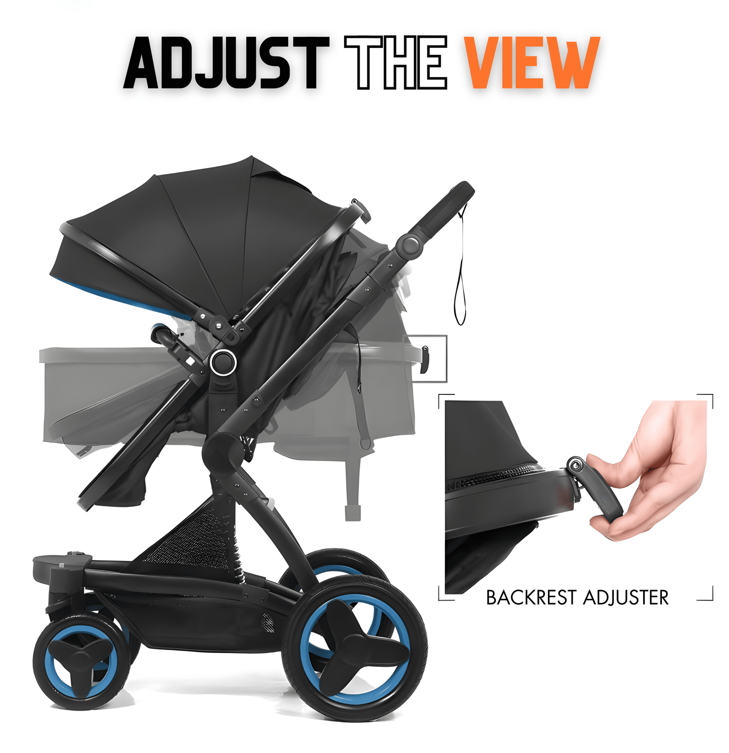 Premium Oxford Cotton 3-in-1 Baby Stroller