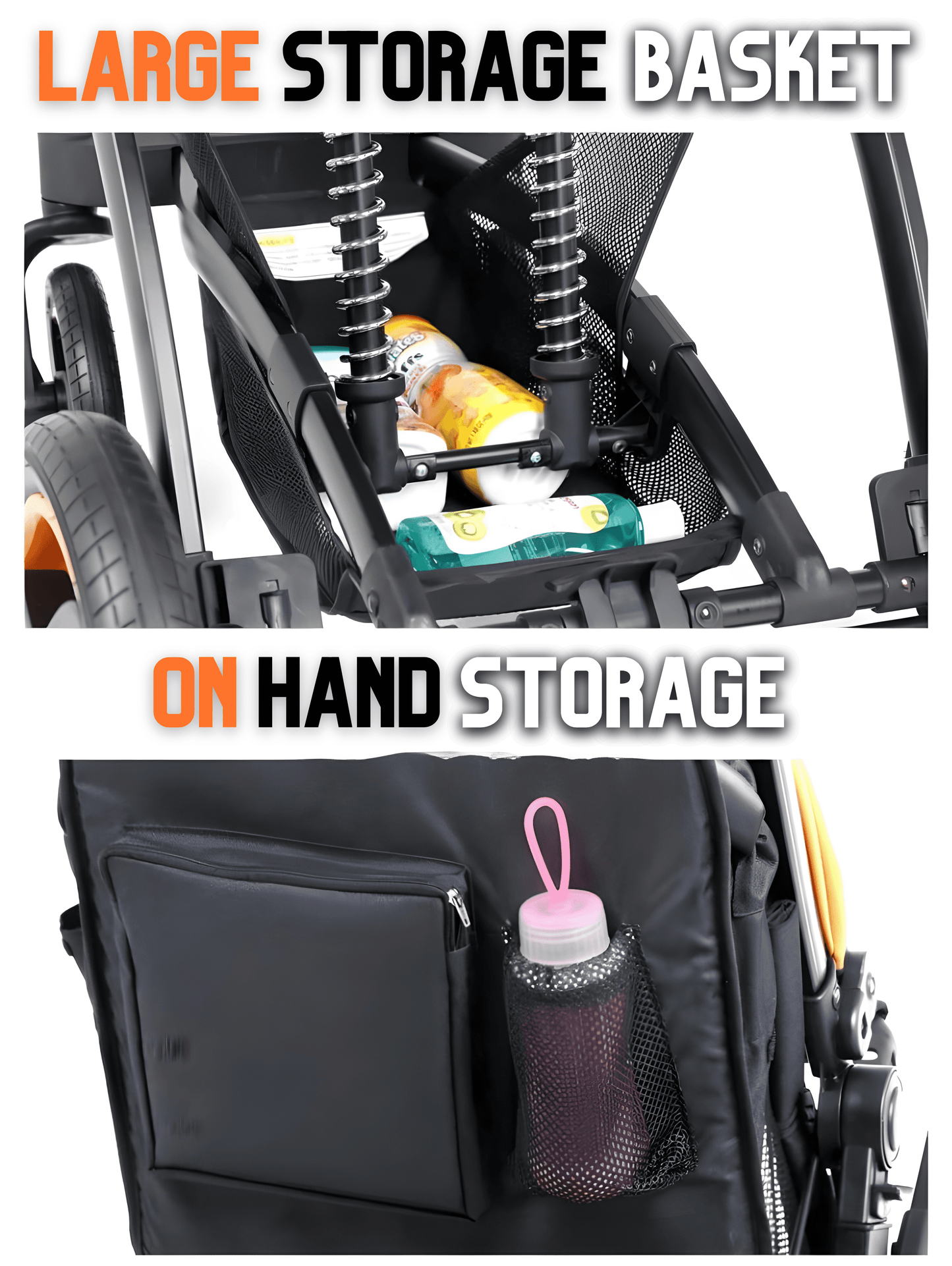 Premium Leather 3-in-1 Baby Stroller