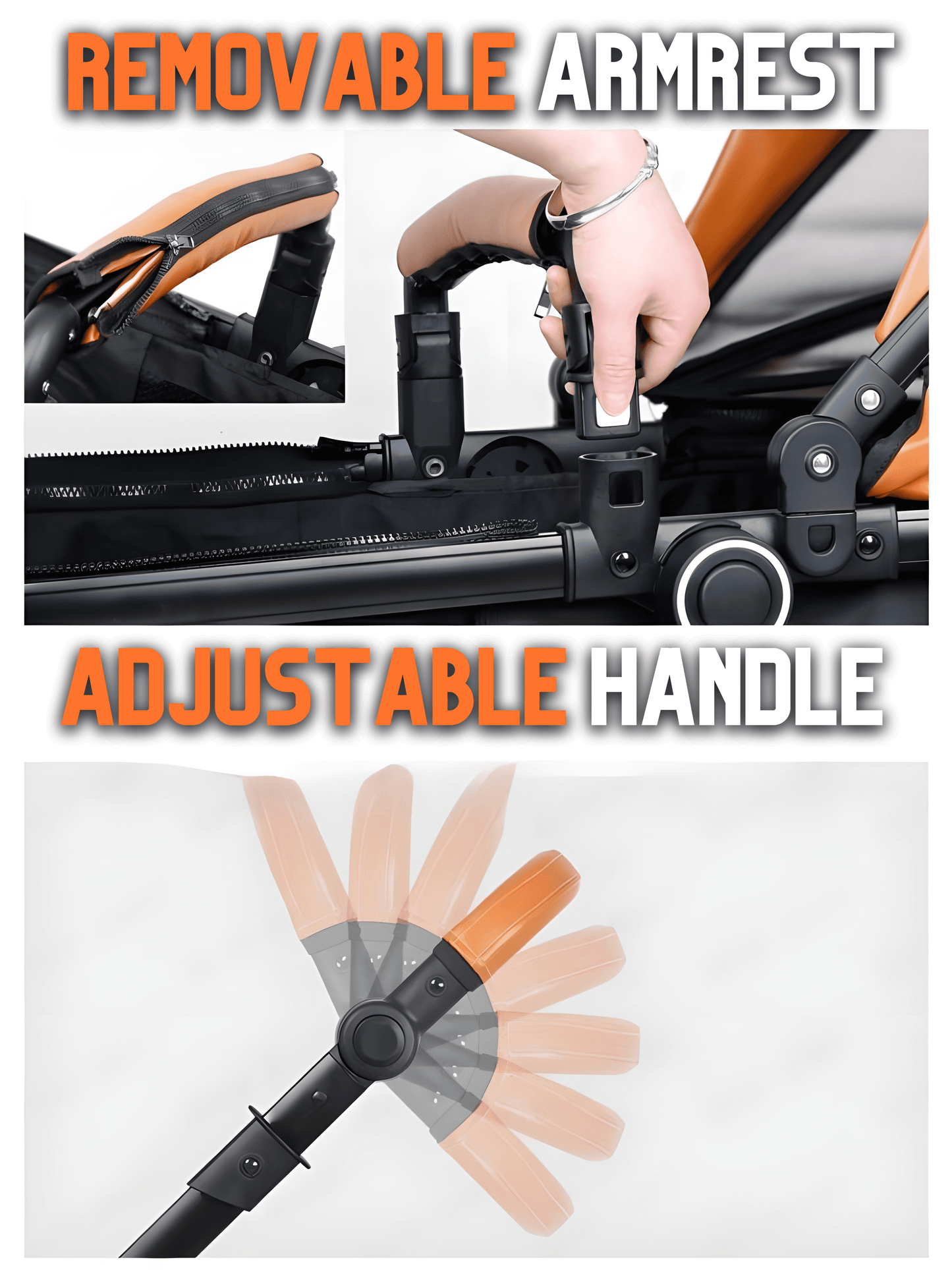 Premium Leather 3-in-1 Baby Stroller