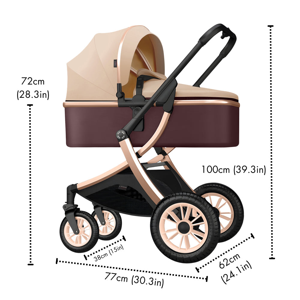 Deluxe 3-in-1 Baby Stroller