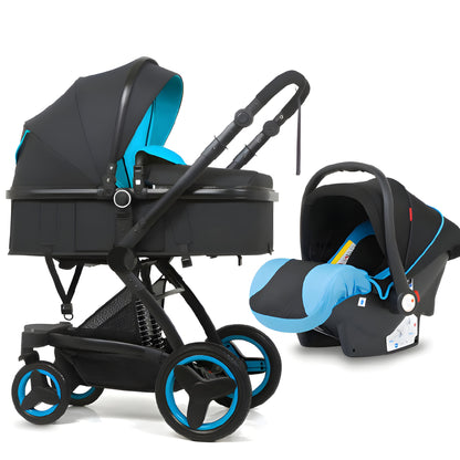 Premium Oxford Cotton 3-in-1 Baby Stroller