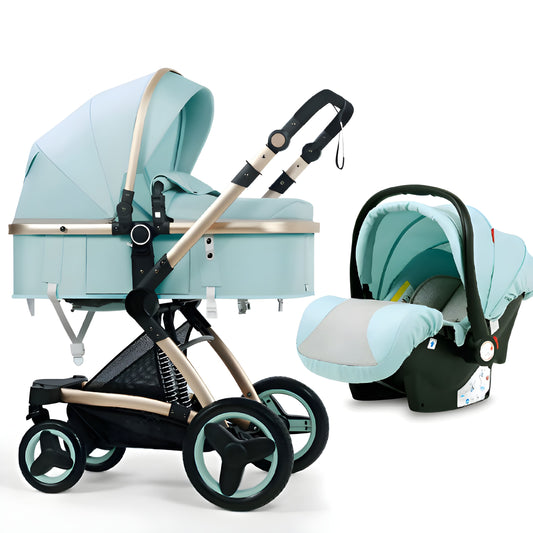Premium Oxford Cotton 3-in-1 Baby Stroller