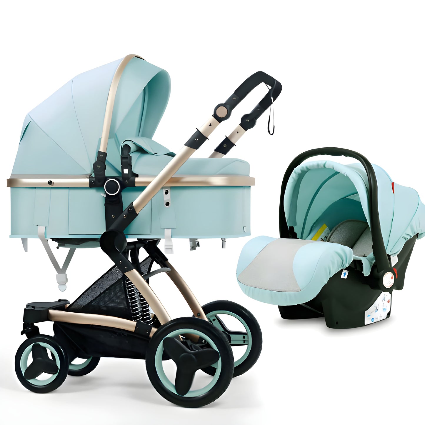 Premium Oxford Cotton 3-in-1 Baby Stroller