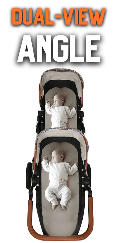 Luxury Leather Twin Baby Stroller