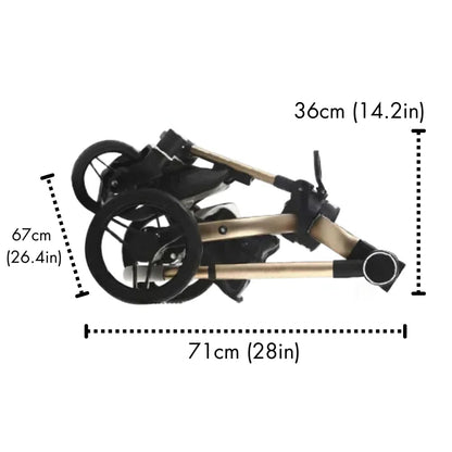 Luxury Leather 360° Rotating 3-in-1 Baby Stroller