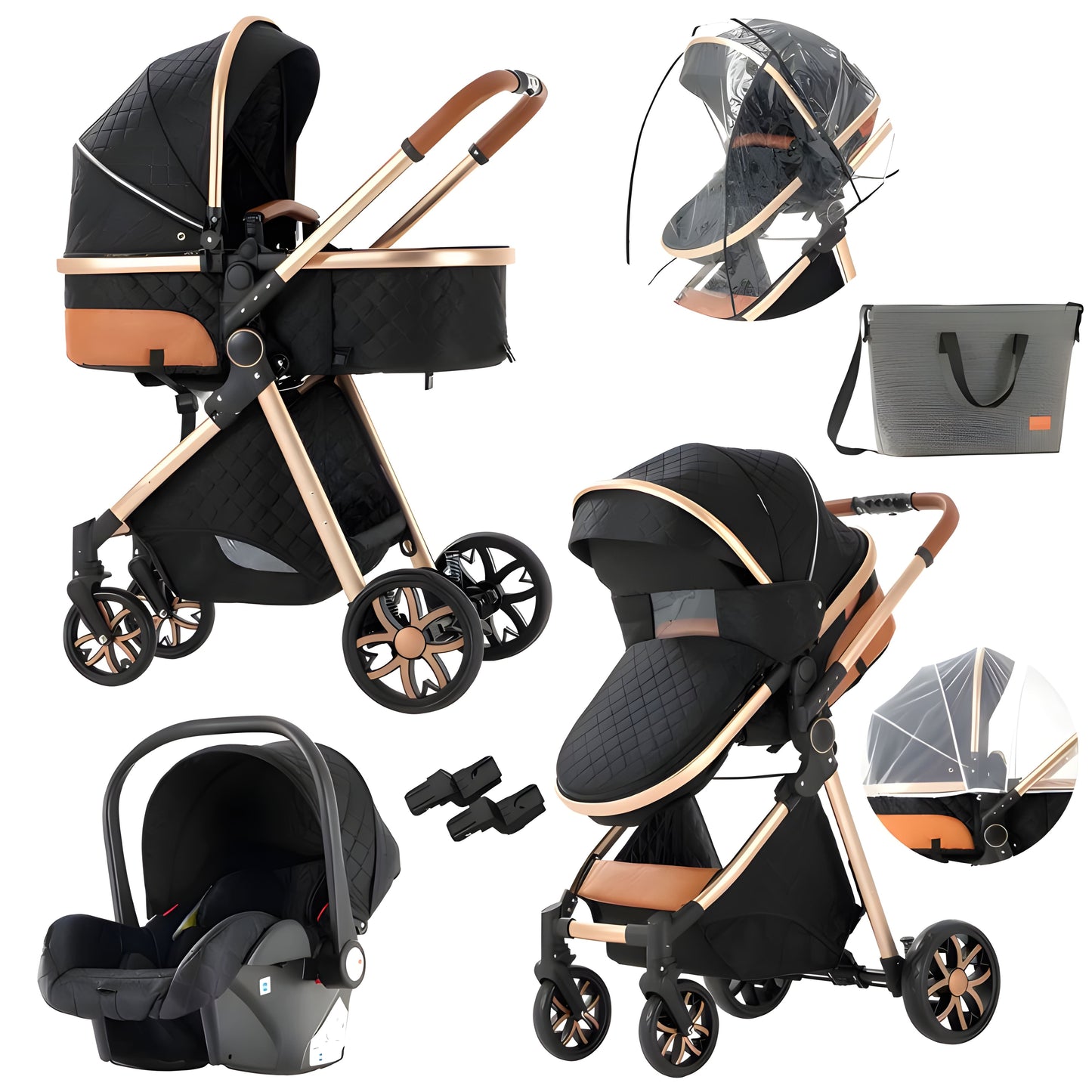 Luxury 3-in-1 Baby Stroller