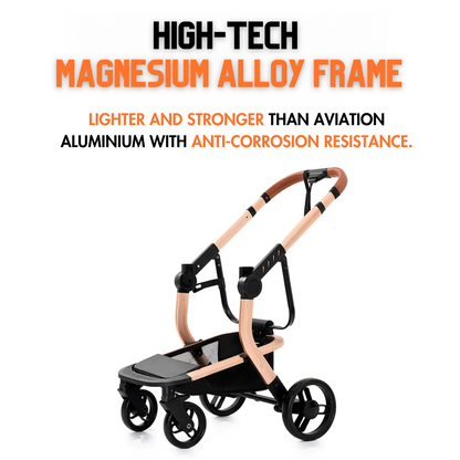 Luxury Leather 3-in-1 Baby Stroller