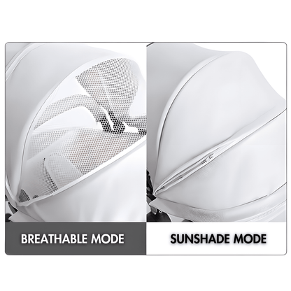 Luxury Leather 360° Rotating 3-in-1 Baby Stroller