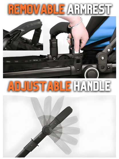 Premium Oxford Cotton 3-in-1 Baby Stroller