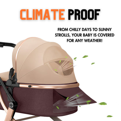 Deluxe 3-in-1 Baby Stroller