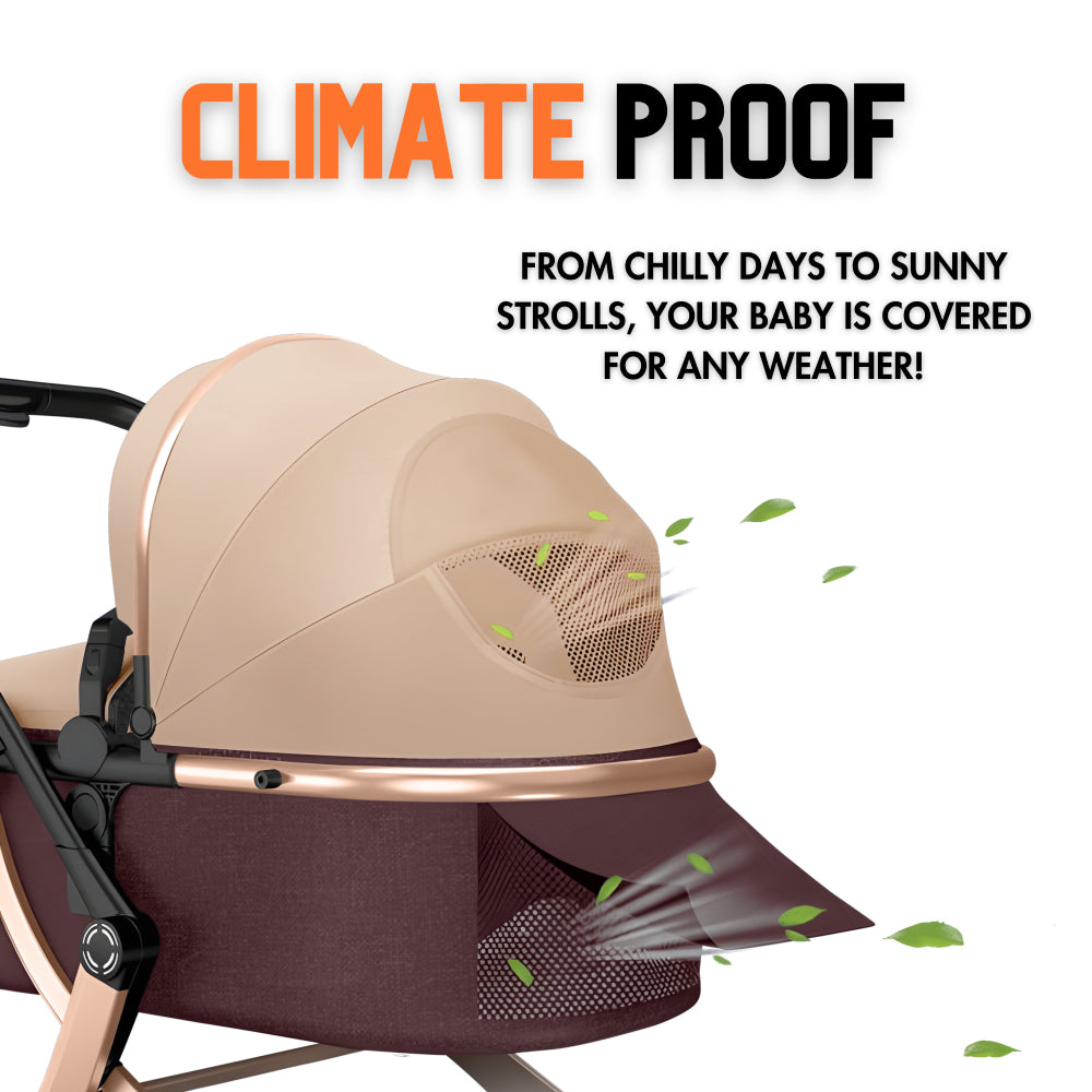 Deluxe 3-in-1 Baby Stroller