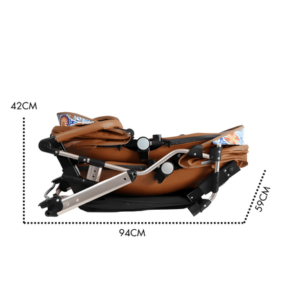 Luxury Leather Twin Baby Stroller