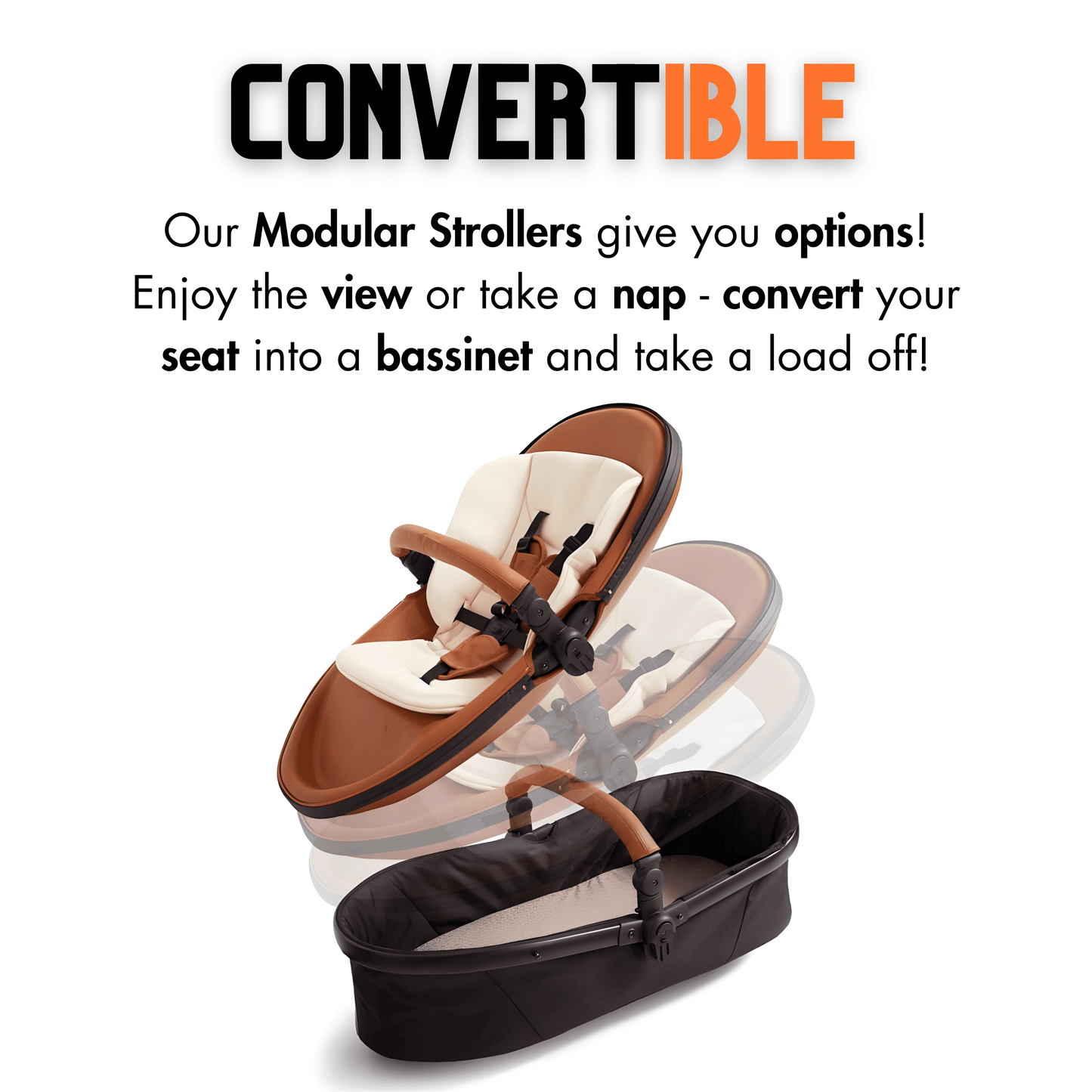 Luxury Leather Twin Baby Stroller
