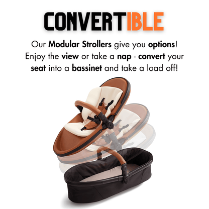 Luxury Leather Twin Baby Stroller