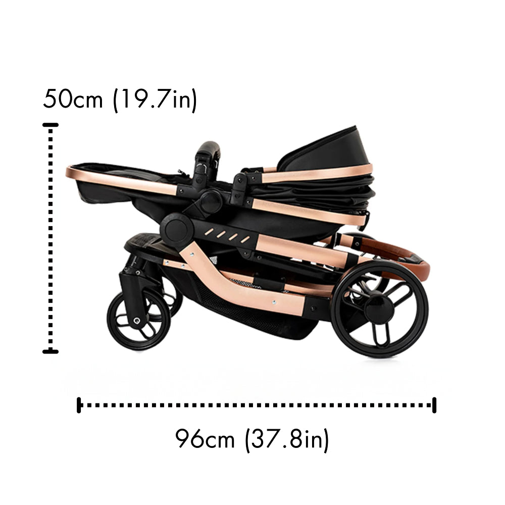 Luxury Leather 3-in-1 Baby Stroller