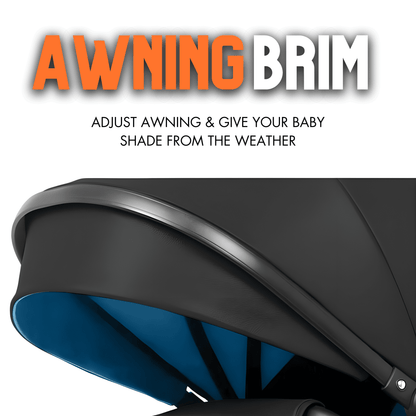 Premium Oxford Cotton 3-in-1 Baby Stroller