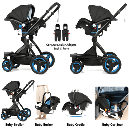 Premium Oxford Cotton 3-in-1 Baby Stroller