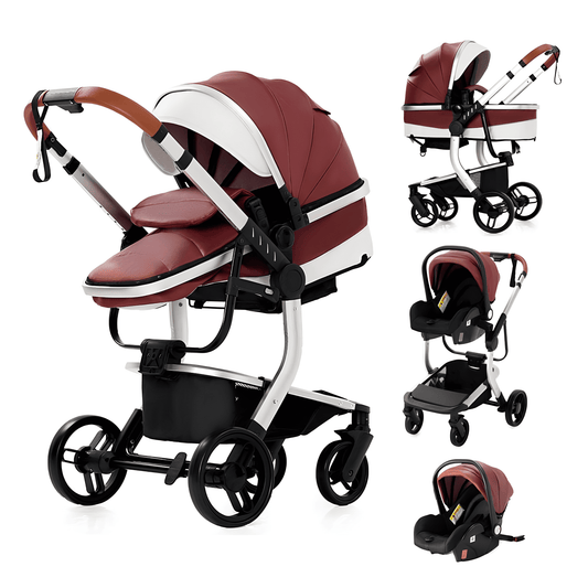 Luxury Leather 3-in-1 Baby Stroller