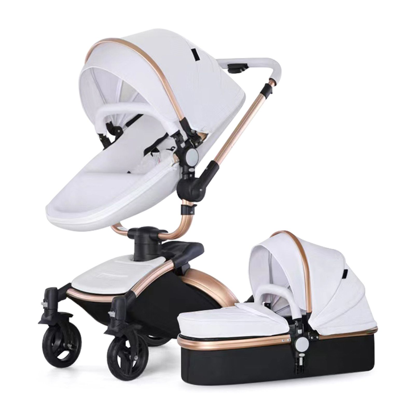 Luxury Leather 360° Rotating Range 2-in-1 Baby Stroller