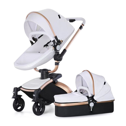 Luxury Leather 360° Rotating Range 2-in-1 Baby Stroller